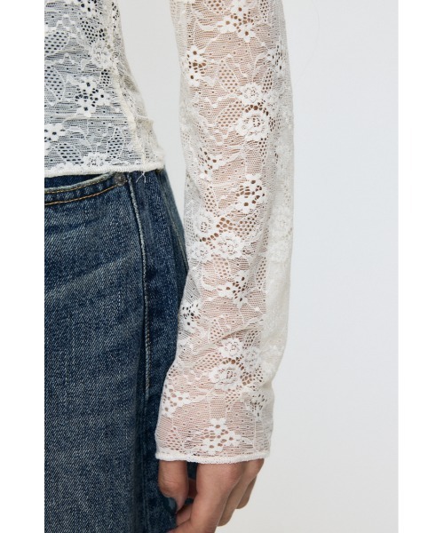 MOUSSY（マウジー）の「ES HENRY NECK LACE トップス（Tシャツ/カットソー・レディース・ライトブルー/ブラウン/ブラック/ホワイト・1/2）」の15枚目の写真