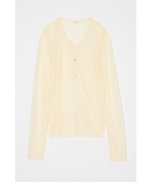 MOUSSY（マウジー）の「ES HENRY NECK LACE トップス（Tシャツ/カットソー・レディース・ライトブルー/ブラウン/ブラック/ホワイト・1/2）」の18枚目の写真