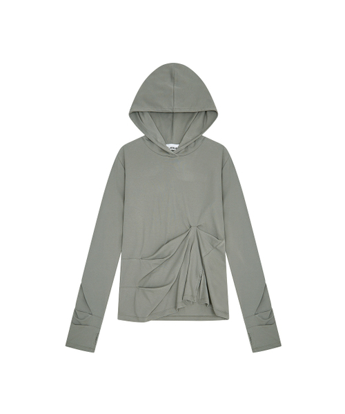 TUOMIO（トゥオミオ）の「DRAPED HOODED LONG SLEEVE [GREY]（Tシャツ/カットソー・レディース・その他・1/2）」の6枚目の写真
