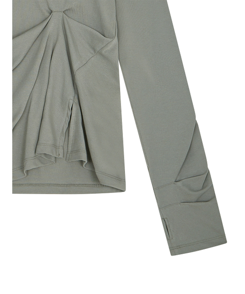 TUOMIO（トゥオミオ）の「DRAPED HOODED LONG SLEEVE [GREY]（Tシャツ/カットソー・レディース・その他・1/2）」の3枚目の写真