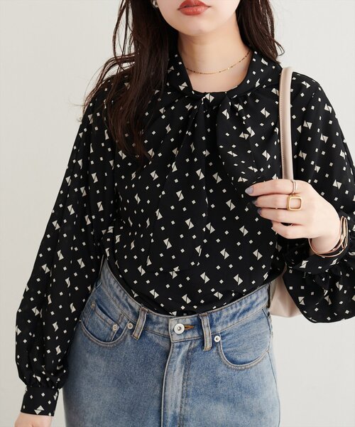 natural couture(ナチュラルクチュール)の「2WAYスリーブリボンタイブラウス(シャツ/ブラウス・レディース・その他1/サックスブルー/オフホワイト/ネイビー/ライトベージュ/ボルドー/その他2・FREE)」の13枚目の写真