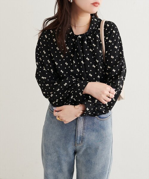 natural couture(ナチュラルクチュール)の「2WAYスリーブリボンタイブラウス(シャツ/ブラウス・レディース・その他1/サックスブルー/オフホワイト/ネイビー/ライトベージュ/ボルドー/その他2・FREE)」の14枚目の写真