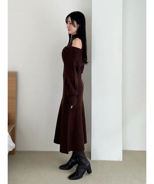 MERCURYDUO(マーキュリーデュオ)の「リボンデザインカーデセットニットワンピース(ワンピース・レディース・ライトブルー/ブラウン/アイボリー・FREE)」の8枚目の写真