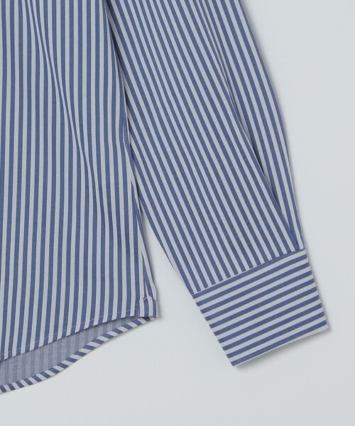 SHIPS(シップス)の「MADE IN JAPAN ロンドン ストライプ ジャージー ワンピースカラー シャツ(ビジネスシャツ・メンズ・ネイビー・SMALL/MEDIUM/LARGE/X-LARGE)」の3枚目の写真