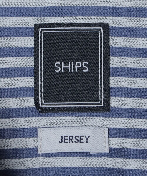 SHIPS(シップス)の「MADE IN JAPAN ロンドン ストライプ ジャージー ワンピースカラー シャツ(ビジネスシャツ・メンズ・ネイビー・SMALL/MEDIUM/LARGE/X-LARGE)」の4枚目の写真