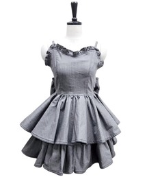 Starry（スターリー）の「デニムフリルワンピース（デニムパンツ）」