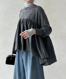 【WEB限定】ギャザーチュニックニットプルオーバー