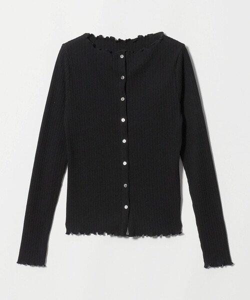 BEAUTY&YOUTH UNITED ARROWS(ビューティーアンドユースユナイテッドアローズ)の「コットン タックリブ ボーダー&ソリッド カーディガン(カーディガン/ボレロ・レディース・ブラック・FREE)」の1枚目の写真