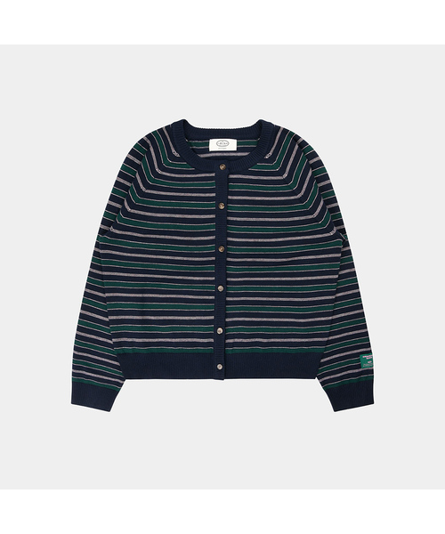 PIGMENT(ピグメント)の「3度段ラベルカーディガン (ZYCD260633)(カーディガン/ボレロ・レディース・ネイビー/バーガンディー・FREE)」の2枚目の写真
