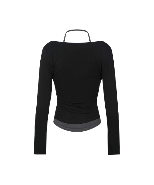 SECONDMONO（セカンドモノローグ）の「2WAYレイヤードカウルネックトップ [BLACK]_SEWTS037BLACK（Tシャツ/カットソー・レディース・その他・F）」の6枚目の写真