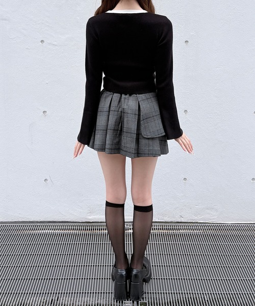 NOMAE（ノーマエ）の「フロントホックレイヤードカーデトップス（ニット/セーター・レディース・ベージュ/ブラック/グレー/ピンク・FREE）」の11枚目の写真