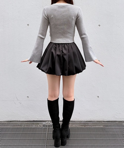 NOMAE（ノーマエ）の「フロントホックレイヤードカーデトップス（ニット/セーター・レディース・ベージュ/ブラック/グレー/ピンク・FREE）」の18枚目の写真
