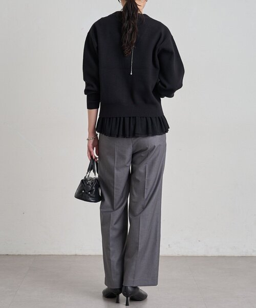 LOUNGEDRESS（ラウンジドレス）の「《3サイズ展開》セミワイドTRパンツ（その他パンツ・レディース・ブラック/ベージュ/グレー・40/38/36）」の19枚目の写真