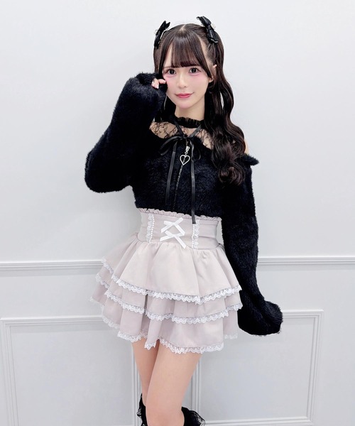 MA*RS(アメーバーマーズ)の「肩開きシャギーニットトップス(ニット/セーター・レディース・ピンク/ブラック/ホワイト・FREE)」の9枚目の写真