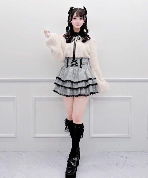 MA*RS(アメーバーマーズ)の「肩開きシャギーニットトップス(ニット/セーター・レディース・ピンク/ブラック/ホワイト・FREE)」の13枚目の写真