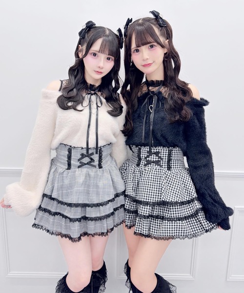 MA*RS(アメーバーマーズ)の「肩開きシャギーニットトップス(ニット/セーター・レディース・ピンク/ブラック/ホワイト・FREE)」の14枚目の写真