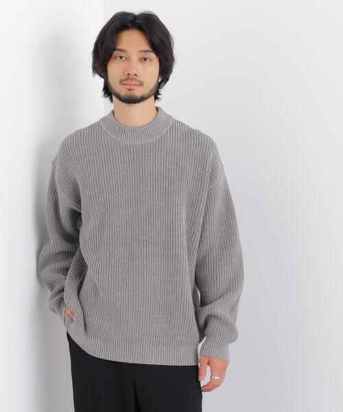 NANO universe（ナノユニバース）の「コットンMIXバルキーモックネックニット（ニット/セーター・メンズ・ブラック/グレー・M/L/S）」の3枚目の写真