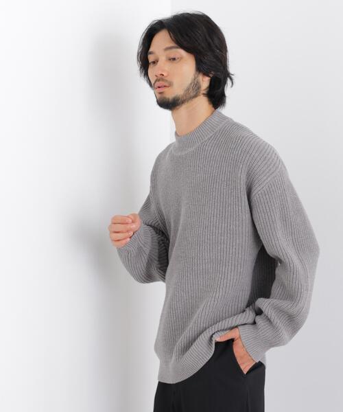 NANO universe（ナノユニバース）の「コットンMIXバルキーモックネックニット（ニット/セーター・メンズ・ブラック/グレー・M/L/S）」の4枚目の写真