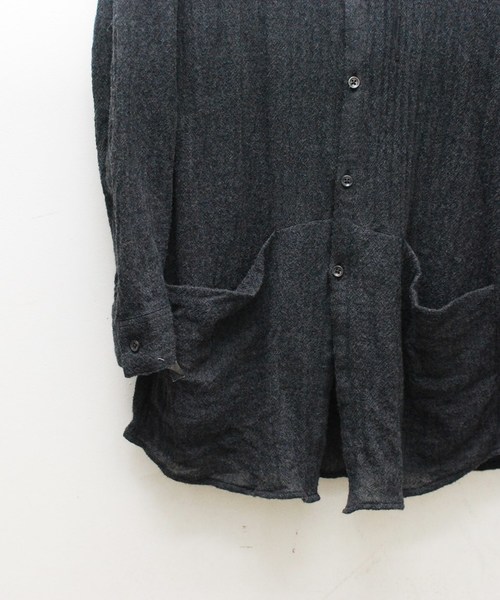 OURET（オーレット）の「WOOL GAUZE WASHER HOOD LONG SHIRT（シャツ/ブラウス・メンズ・ブラック/ベージュ系その他/ブラウン/グレー・1/2）」の14枚目の写真