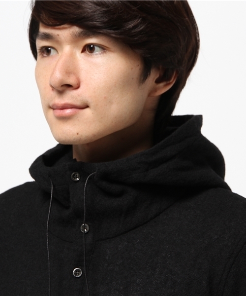 OURET（オーレット）の「WOOL GAUZE WASHER HOOD LONG SHIRT（シャツ/ブラウス・メンズ・ブラック/ベージュ系その他/ブラウン/グレー・1/2）」の7枚目の写真