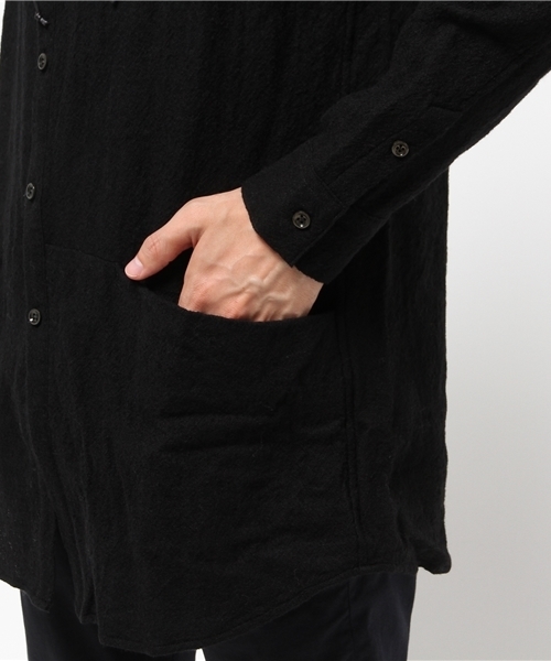 OURET（オーレット）の「WOOL GAUZE WASHER HOOD LONG SHIRT（シャツ/ブラウス・メンズ・ブラック/ベージュ系その他/ブラウン/グレー・1/2）」の8枚目の写真