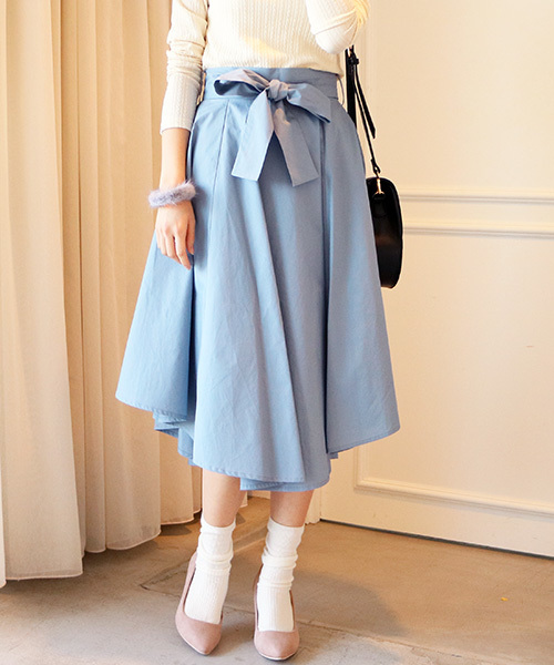 N.（N. Natural Beauty Basic）（エヌエヌナチュラルビューティーベーシック）の「【with　4月号掲載】【追加生産】イレギュラーヘムタイプライタースカート (取り外しベルト付き)（スカート・レディース・ブルー/ベージュ/ネイビー/ピンク・MEDIUM）」の4枚目の写真