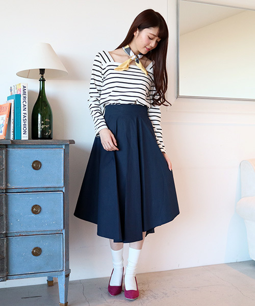 N.（N. Natural Beauty Basic）（エヌエヌナチュラルビューティーベーシック）の「【with　4月号掲載】【追加生産】イレギュラーヘムタイプライタースカート (取り外しベルト付き)（スカート・レディース・ブルー/ベージュ/ネイビー/ピンク・MEDIUM）」の18枚目の写真