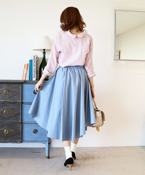 N.（N. Natural Beauty Basic）（エヌエヌナチュラルビューティーベーシック）の「【with　4月号掲載】【追加生産】イレギュラーヘムタイプライタースカート (取り外しベルト付き)（スカート・レディース・ブルー/ベージュ/ネイビー/ピンク・MEDIUM）」の12枚目の写真