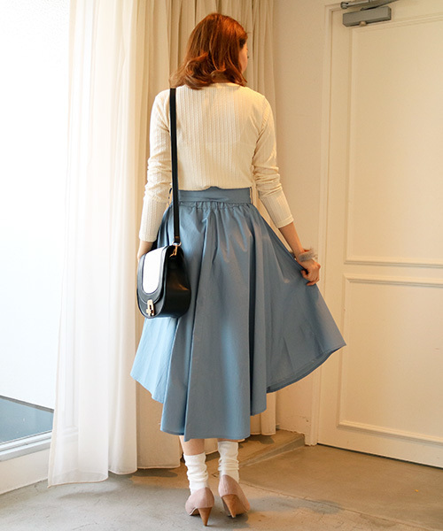 N.（N. Natural Beauty Basic）（エヌエヌナチュラルビューティーベーシック）の「【with　4月号掲載】【追加生産】イレギュラーヘムタイプライタースカート (取り外しベルト付き)（スカート・レディース・ブルー/ベージュ/ネイビー/ピンク・MEDIUM）」の6枚目の写真