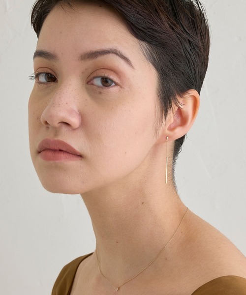 JUPITER(ジュピター)の「【K10】スウィングバー&ダイヤモンドピアス<動画あり>(ピアス(両耳用)・レディース・ゴールド・FREE)」の10枚目の写真