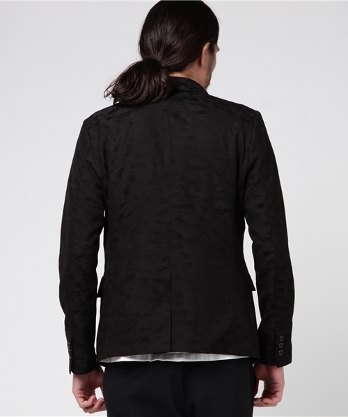 Luv maison（ラブメゾン）の「迷彩JQイタリアンカラージャケット（テーラードジャケット・メンズ・ブラック・M/L/XL）」の3枚目の写真