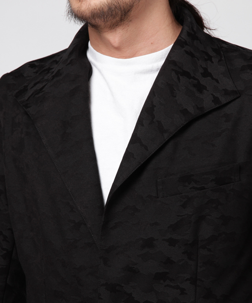 Luv maison（ラブメゾン）の「迷彩JQイタリアンカラージャケット（テーラードジャケット・メンズ・ブラック・M/L/XL）」の5枚目の写真