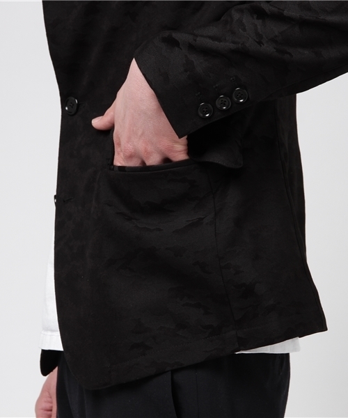 Luv maison（ラブメゾン）の「迷彩JQイタリアンカラージャケット（テーラードジャケット・メンズ・ブラック・M/L/XL）」の7枚目の写真