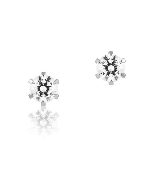 すぐ届く【4℃】K10ホワイトゴールド ピアス 一粒 送料無料 K10ホワイトゴールド 一粒 ピアス（ピアス（両耳用））｜Canal 4