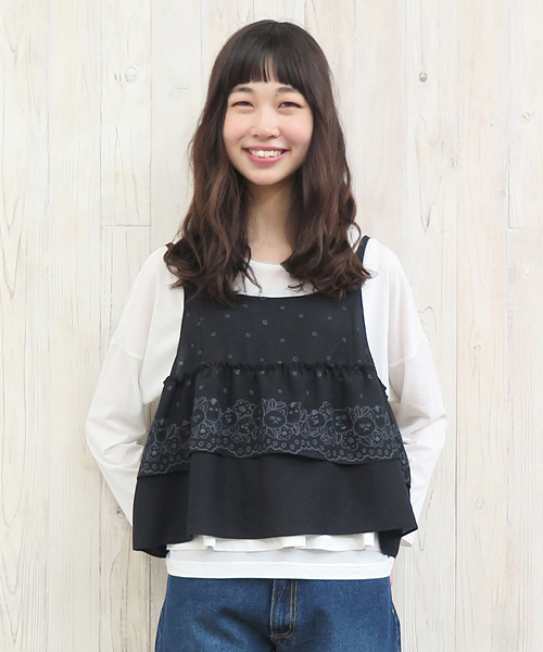 Ne-net（ネネット）の「アニマルオパール（ベスト・レディース・ホワイト/ブラック・02）」の2枚目の写真