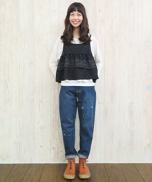 Ne-net（ネネット）の「アニマルオパール（ベスト・レディース・ホワイト/ブラック・02）」の4枚目の写真