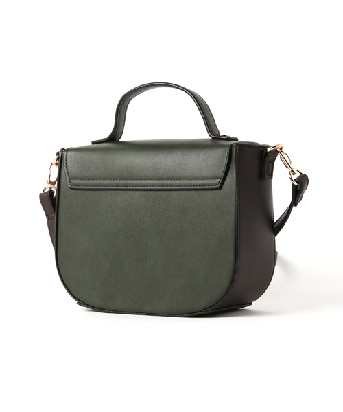 koe（コエ）の「ラウンドスクエアロックショルダー（ショルダーバッグ・レディース・グレー/カーキ・FREE）」の3枚目の写真