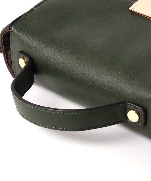 koe（コエ）の「ラウンドスクエアロックショルダー（ショルダーバッグ・レディース・グレー/カーキ・FREE）」の4枚目の写真