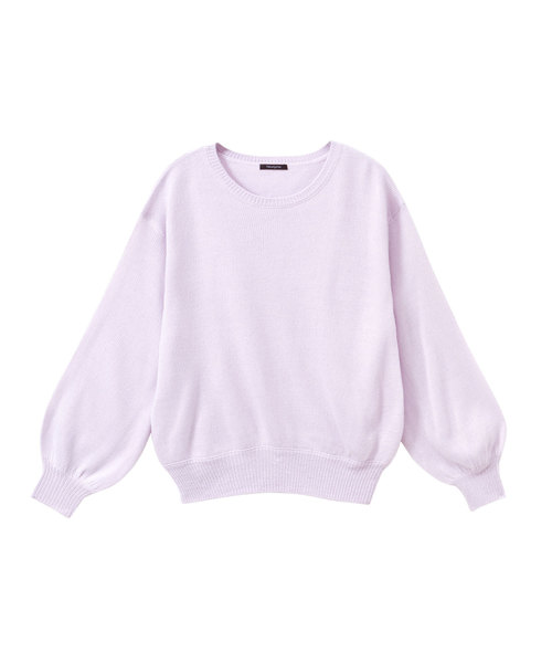 夢展望（ユメテンボウ）の「バルーン袖ニットトップス（ニット/セーター・レディース・ライトベージュ/サックスブルー/ボルドー/ライトホワイト/スモークピンク/ライトブラック/ピンク/ネイビー/チェリーピンク/ラベンダー/パープル系その他/テラコッタ・MEDIUM/LARGE）」の8枚目の写真