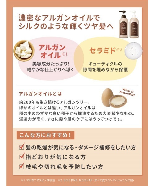 アルガンオイルリペアプラスセラムインオイル アウトバストリートメント