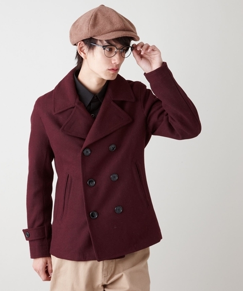 WEGO(ウィゴー)の「メルトンPコート(ピーコート・メンズ・ブラック/ダークグレー/ネイビー/キャメル/ワイン・SMALL/MEDIUM/LARGE/X-LARGE)」の5枚目の写真