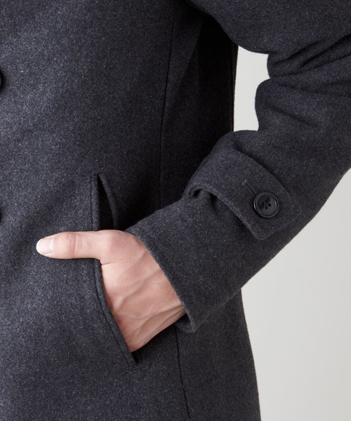 WEGO(ウィゴー)の「メルトンPコート(ピーコート・メンズ・ブラック/ダークグレー/ネイビー/キャメル/ワイン・SMALL/MEDIUM/LARGE/X-LARGE)」の10枚目の写真