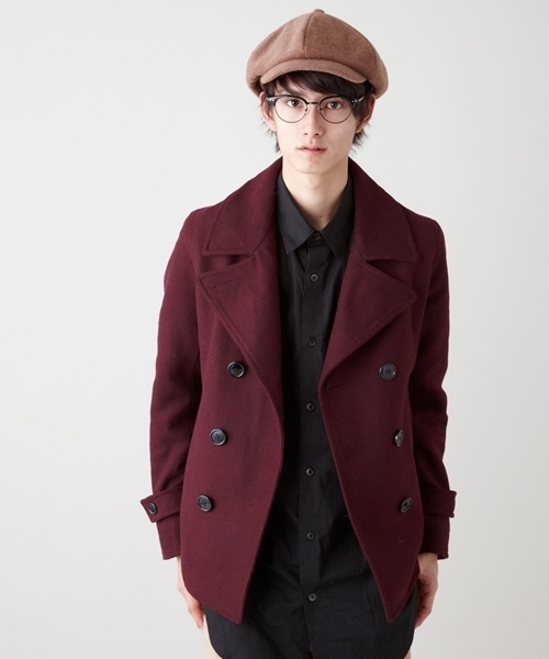 WEGO(ウィゴー)の「メルトンPコート(ピーコート・メンズ・ブラック/ダークグレー/ネイビー/キャメル/ワイン・SMALL/MEDIUM/LARGE/X-LARGE)」の14枚目の写真