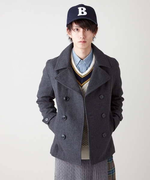 WEGO(ウィゴー)の「メルトンPコート(ピーコート・メンズ・ブラック/ダークグレー/ネイビー/キャメル/ワイン・SMALL/MEDIUM/LARGE/X-LARGE)」の15枚目の写真