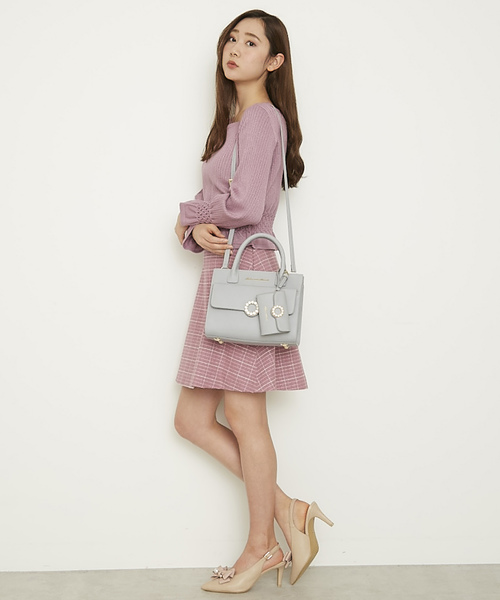 JILL by JILL STUART（ジルバイジルスチュアート）の「◆【sweet 2月号掲載】ビジューリングズショルダーバッグ（トートバッグ・レディース・ホワイト/グレー/オレンジ・ﾌﾘ-）」の12枚目の写真