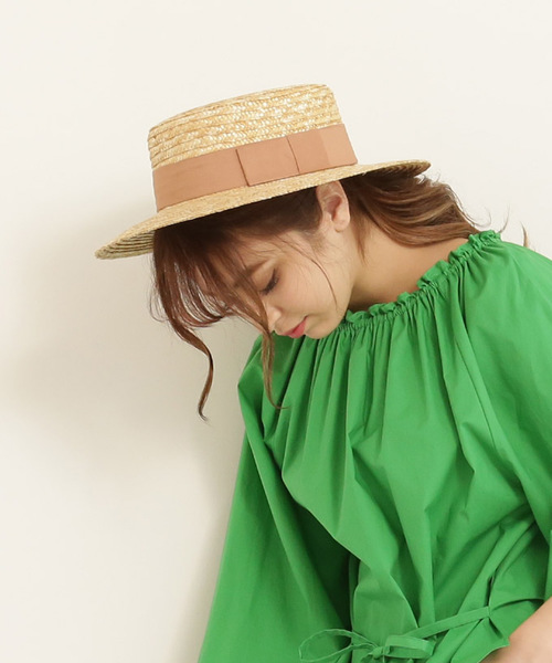 FREE'S MART（フリーズマート）の「ストローカンカン帽（ハット・レディース・ブラック/オレンジ・ﾌﾘ-）」の7枚目の写真