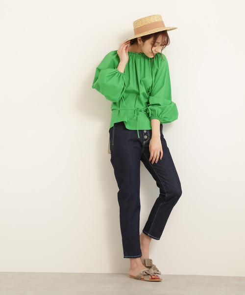 FREE'S MART（フリーズマート）の「ストローカンカン帽（ハット・レディース・ブラック/オレンジ・ﾌﾘ-）」の5枚目の写真