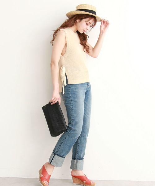 FREE'S MART（フリーズマート）の「ストローカンカン帽（ハット・レディース・ブラック/オレンジ・ﾌﾘ-）」の22枚目の写真