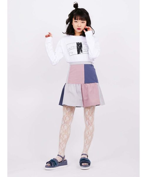 merry jenny（メリージェニー）の「charlie brown long tee（Tシャツ/カットソー・レディース・ブラック/オフホワイト/ピンク・FREE）」の6枚目の写真