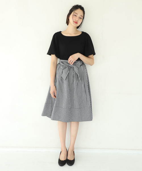 one after another NICE CLAUP(ワンアフターアナザーナイスクラップ)の「袖コンシャステレコTOPS(Tシャツ/カットソー・レディース・ブラック/オフホワイト/ブルーグレー/パープル・FREE)」の18枚目の写真